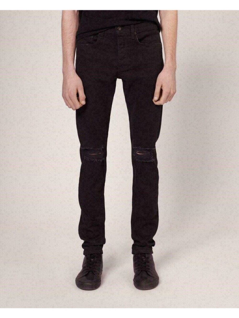 Men's Rag & Bone Black Skinny Fit Stretch Jeans - Size 33, New with Tags - Picture 2 of 3